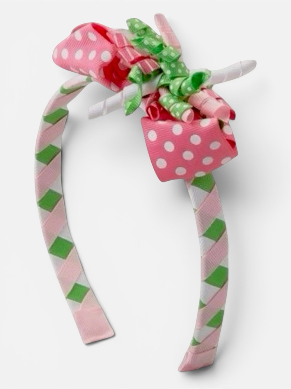 Mud Pie Pink & Green Headband with Detachable Polka Dot Bow 🛍️ 2/$8 • 3/$9